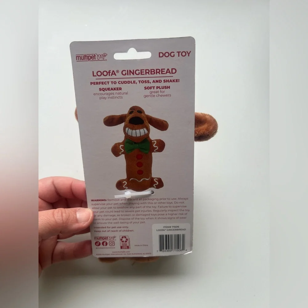 Multipet Brown Dog Toy with Green Bow